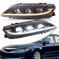 Led Headlights For 2003-2008 Mazda 6 Sequential Turn Signal W Startup Animation