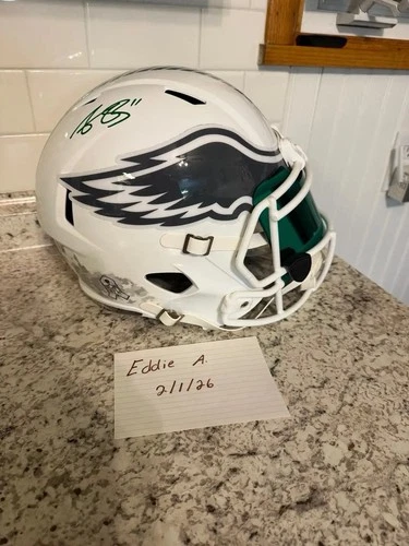 Philadelphia Eagles Aj Brown Replica Signed Football STS Helmet