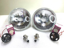 Nos Pair Lucas 7 Head Lights 2 Halogen Bulbs For Rh Drive Vehicles Universal