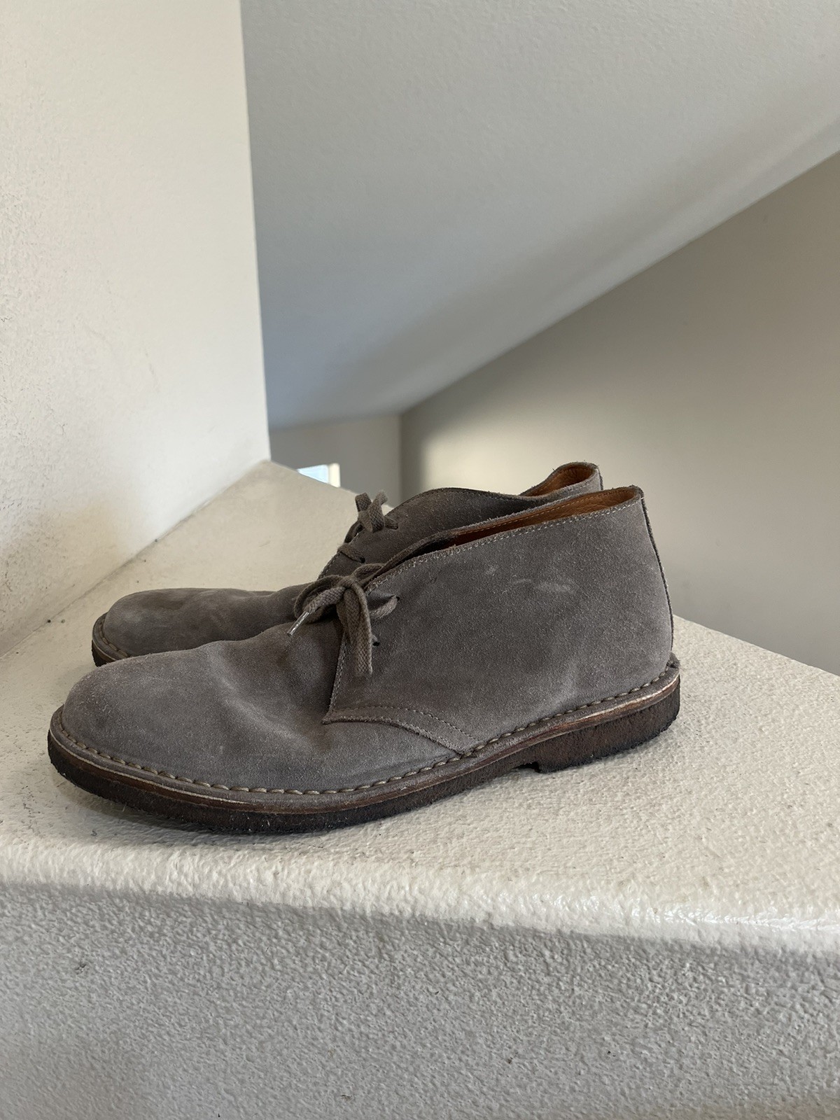 SAOLA Stivali Astorflex Chukka uomo taglia EU 45 grigio pelle scamosciata stringati suola crepe