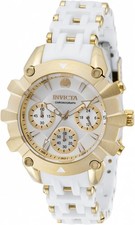 $1,295 INVICTA Ladies SEA SPIDER 42218 White/Gold CHRONOGRAPH Silicone WATCH