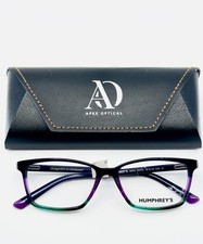 NEW HUMPHREY'S 594024 50/PUR Purple Rectangle Full Rim Eyeglasses 52-15-135 B:35