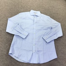 Charles Tyrwhitt Dress Shirt Mens 16 32/33 Blue Slim Fit Non Iron Long Sleeve