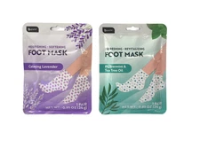 B Pure Peppermint & Tea Tree Oil & Calming Lavender Foot Mask, 2 Pack