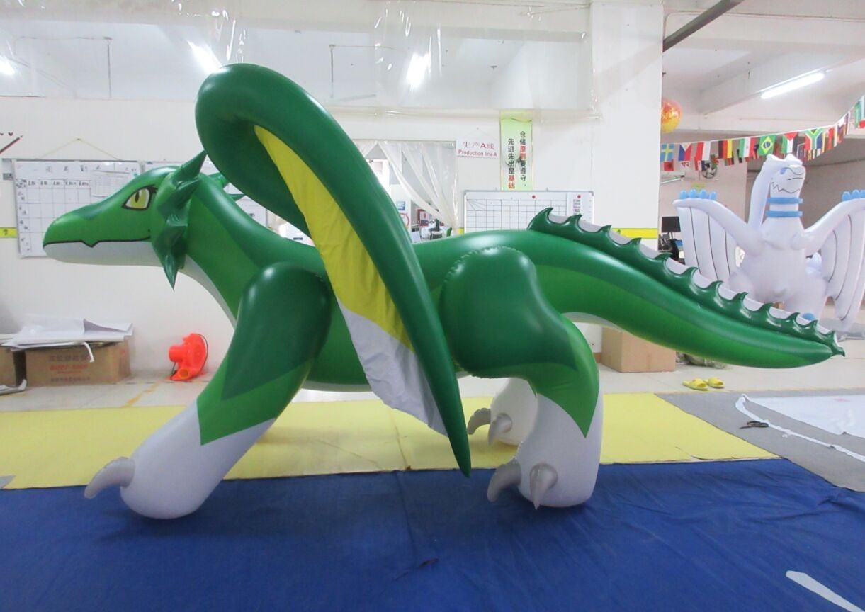 Dragón Dibujos Animados Juguete Inflable Piscina Sala de Fiesta Jardín Decoración 6.56ft Largo