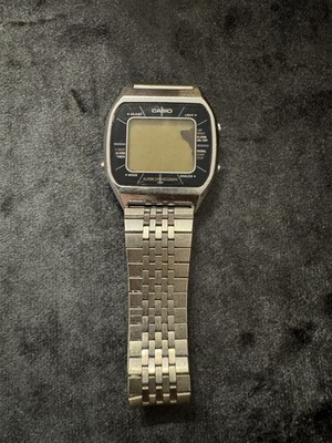 Casio A201 Thunder Bird Watch Men 35mm Digital Alarm Chrono Silver Octagon Works