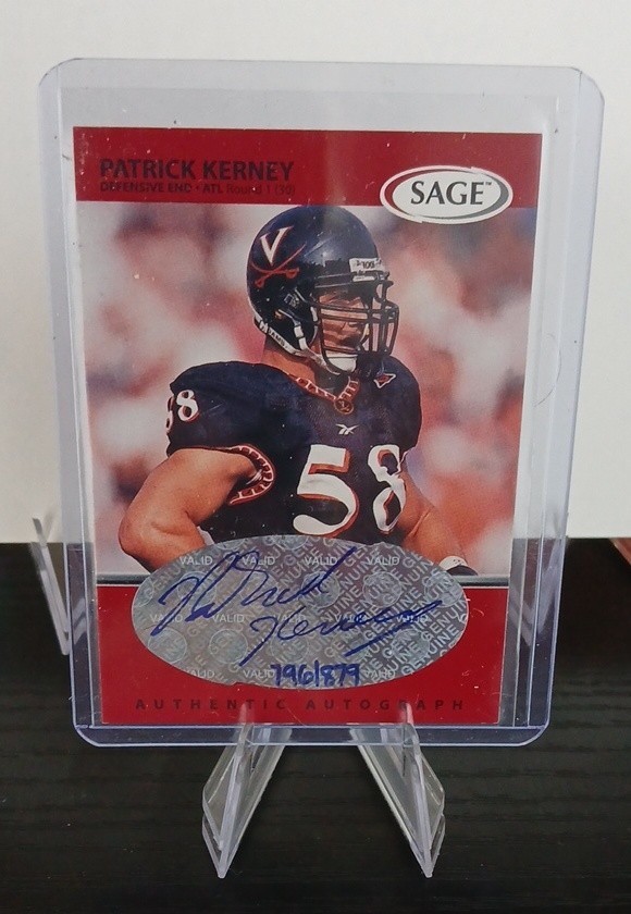 1999 SAGE - Autographs Patrick Kerney #A27 Red /879 (AU, RC)