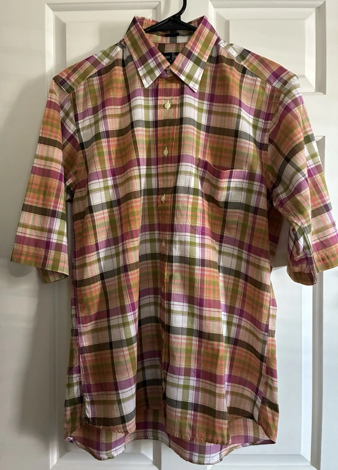 NWOT Gitman Bros Men’s Plaid Shirt Size 15.5R Multicolor Made In USA - product detail image 1