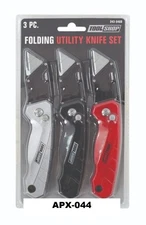 Tool Shop Folding Locking Utility Knife - RED, SILVER, BLACK (APX044)