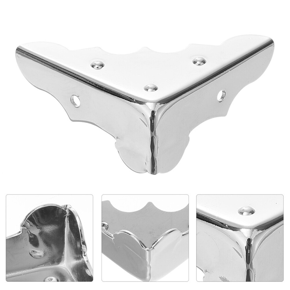 4 PCS Decorative Corner Protector Silver Metal Guards Protectors
