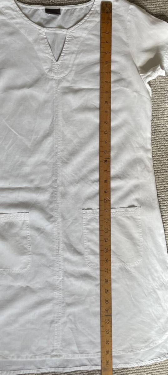 EARTHADDICT White Cotton Linen Short Sleeve Knee Length Shift Dress Size 8/10 | eBay UK EARTHADDICT White Cotton Linen Short Sleeve Knee Length Shift Dress Size 8/10 | eBay UK