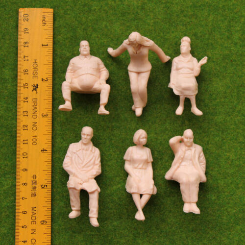 P2516 12pcs G Scale Figures 1:25 All Seated Unpainted People Model Train Railway - Picture 6 of 6