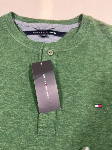 Tommy Hilfiger olive green sweater with buttons size L - Picture 3 of 7