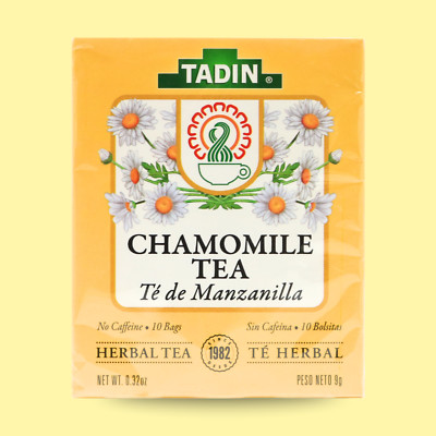 Tadin Chamomile Herbal Tea, 10 Bags   Relaxing and Natural, 0.32 fl oz