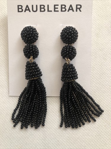 Baublebar Granita Tassel Drop Earrings Black NWT - Picture 8 of 12