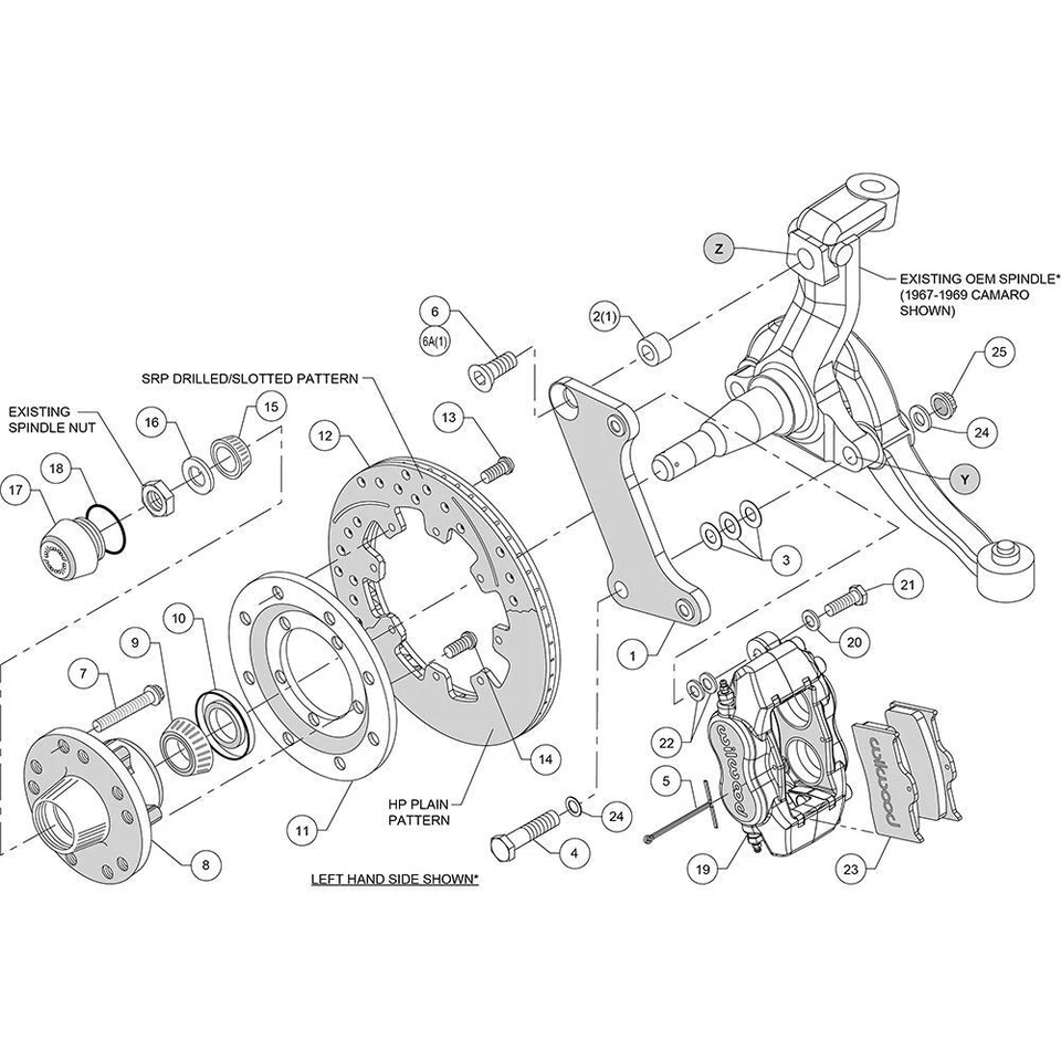 Kit de freio a disco dianteiro Wilwood 140-7675-D FDLI 12,19 polegadas, 1964-74 GM - Imagem 3 de 4