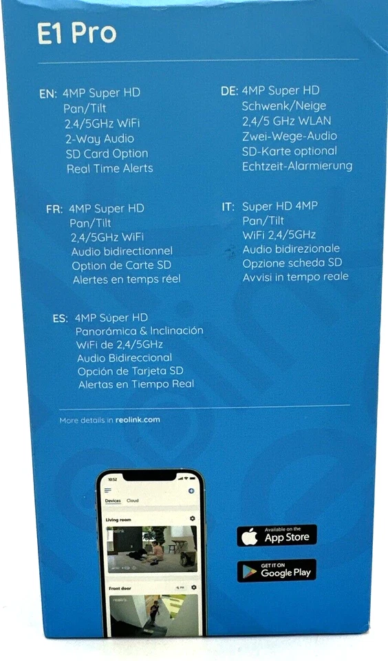 Reolink E1 Pro 4MP HD Plug-in Home Security Indoor Camera with 2.4/5 GHz Wi-Fi - Image 4 of 4