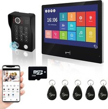 1080P Video Door Phone Apartment Doorbell Intercom System,10 Inch Wired Touch