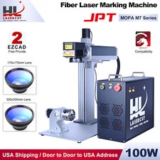100W JPT MOPA M7 Fiber Laser Marking Machine Rotary Metal Steel Color Engraver