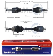 SurTrack Pair Set of 2 Front CV Axle Shafts For Saturn SC1 SC2 SL1 SW1 1.9l L4