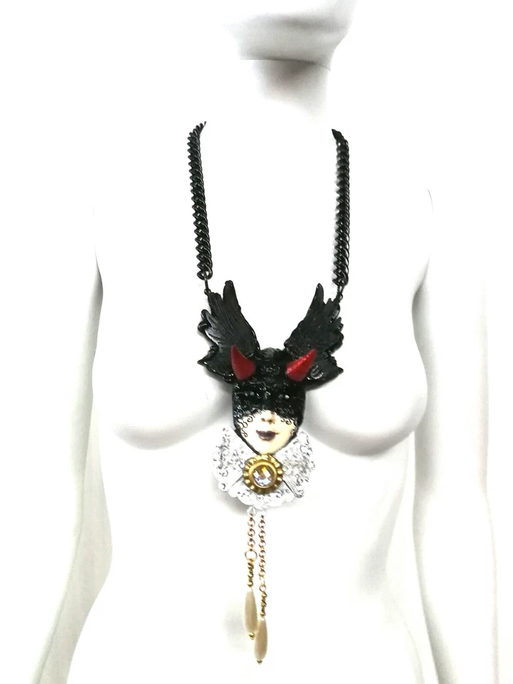 Lucifer Talismán Ángel Negro Amuleto Colgante Satánico Joyería Vudú Magia Ritual Foto 4 de 4