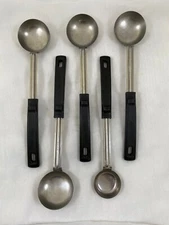 (5) VOLLRATH SPOODLE 1OZ & 3OZ STAINLESS SPOONS WITH GRIP N' SERVE HANDLES