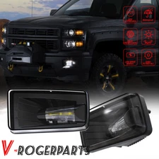 Pair LED Fog Lights For Chevy Silverado 1500 2500 3500/Avalanche/Suburban 07-14