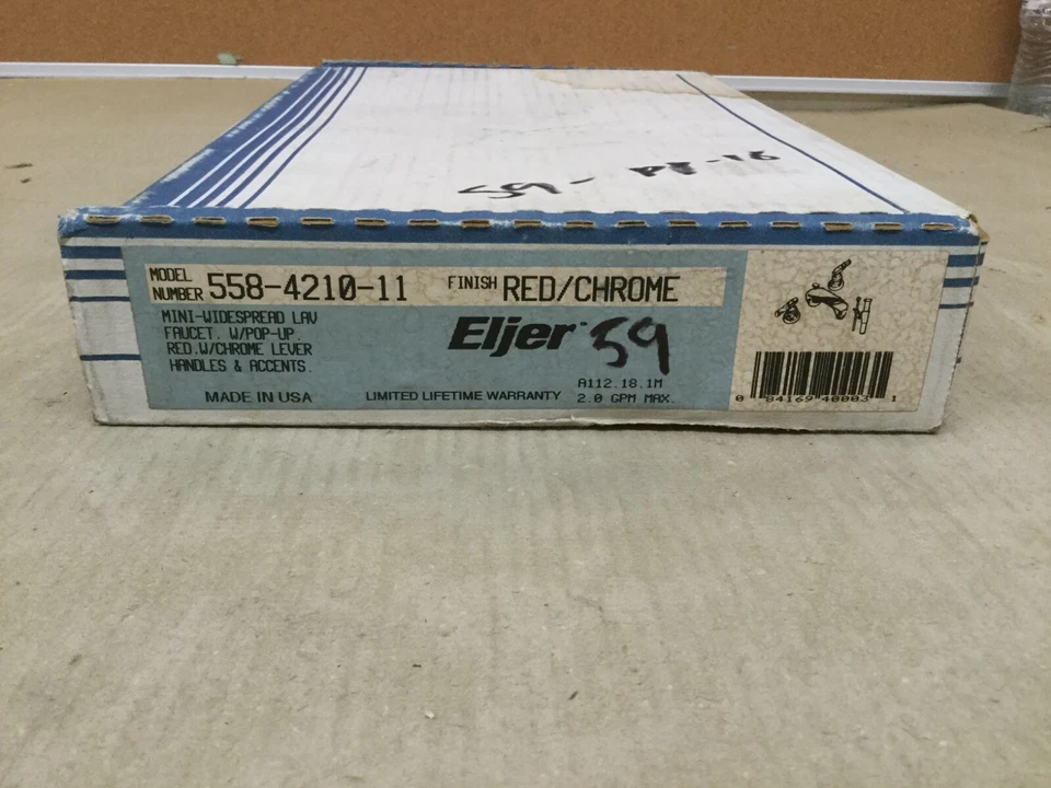 ELJER 558-4210-11 MINI GRIFO LAVABO AMPLIO, ROJO/CROMO PULIDO Foto 3 de 4