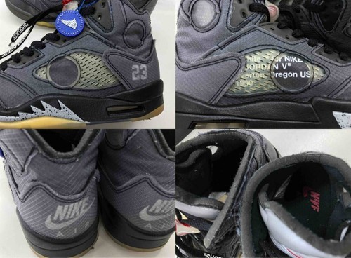 Size 7.5 - Jordan 5 Retro SP x Off-White Mid Muslin CT8480-001 Used From Japan - Picture 6 of 9