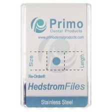 Primo #25, 21mm Hedstrom Files. 6/Pk, Stainless Steel