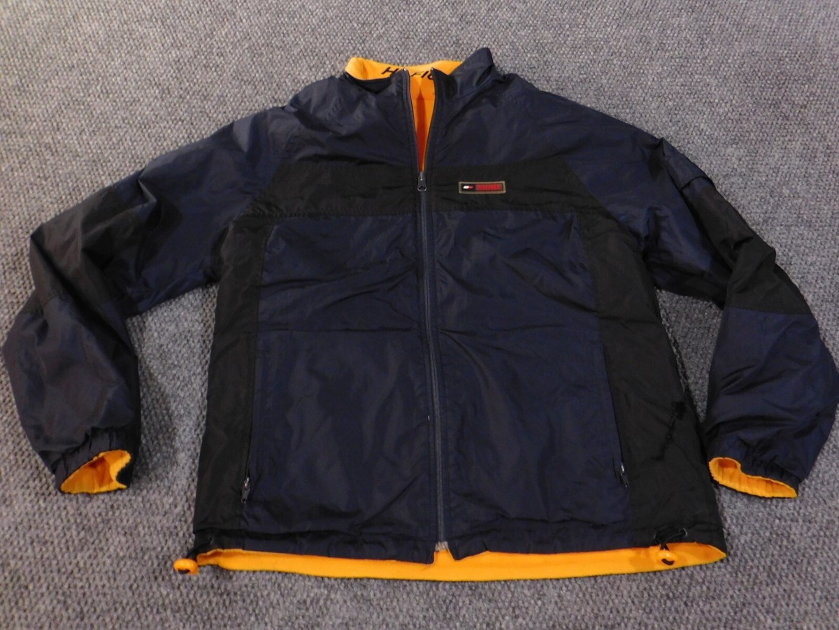 vintage tommy hilfiger jacket mens small blue reversible fleece 