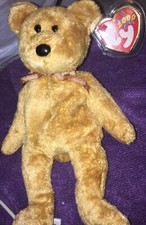 TY Beanie Baby Cashew The Teddy Bear With Tag Protector 2000