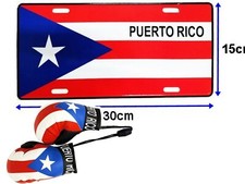 Puerto Rico PR Mini Banner Flag Car Window's Mirror License Plate Boxing Gloves