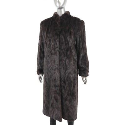 Dark Mahogany Section Mink Coat- Size M | eBay