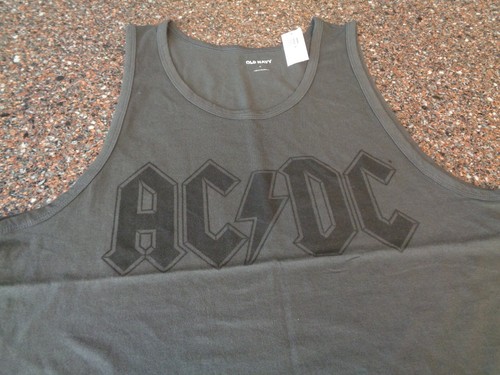 Old Navy AC DC⚡ Men's Medium Tank Top Gray and Black NWT T-Shirt | eBay
