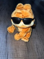 TY Original Beanie Babies Cool Cat Garfield Stuffed Plush Glasses WTags 2004 6in