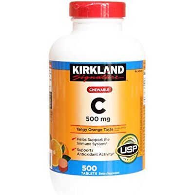Kirkland Vitamin C (500 mg), 500-Count, Tangy Orange, Chewable Tablets