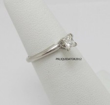 1/4CT Natural Princess Diamond Solitaire Engagement Wedding Ring 14K White Gold