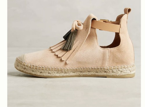 Anthropologie Intropia Kiltie Espadrille Boots Size 7. 100% Leather - Picture 3 of 15