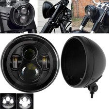 Faro LED para motocicleta de 7 pulgadas + cubo de carcasa para Harley Street Glide FLD