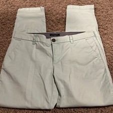 Tommy Hilfiger Chino Pants Womens Size 16/ 33 Inch Green Stretch Slim Ankle
