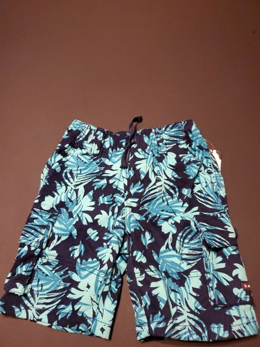 Airwalk Boys Shorts Size 5 Blue Floral Pull On Drawstring Cargo - Picture 2 of 12