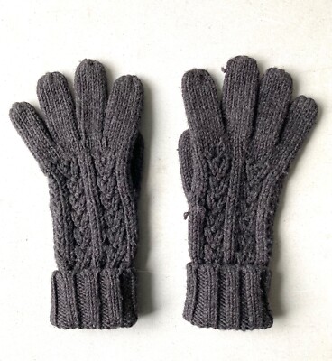 Eddie Bauer Women's Gray 100% Wool Gloves ~ One Size ~ Great Condition!!!!