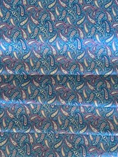 Ocean Paisley Cotton Fabric by the yard, Bandana Fabric, Quilter Cotton