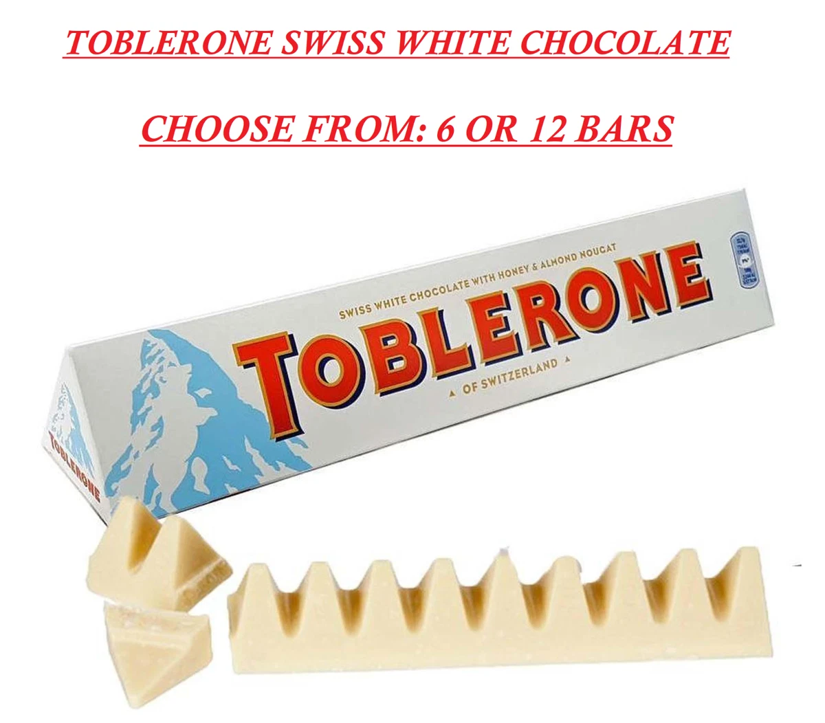 TOBLERONE Swiss White Chocolate Honey Almond Nougat 3.52oz