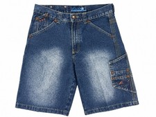 Vintage Raider Y2K Denim Cargo Shorts Mens 29 Blue Skater Baggy Utility UAE