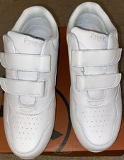 PROPET Women’s Sneakers  White Leather Touch Fasten Straps Walking 8.5 X (2E)