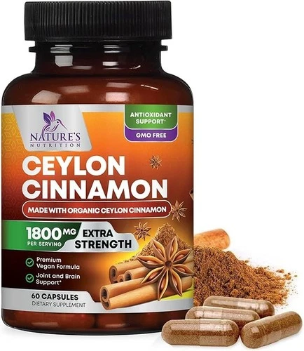 Organic Ceylon Cinnamon 1800mg Certified Supplement Capsules