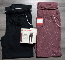 Lucky Brand 2-Pack Straight Leg Lounge Pants Drawstring Pockets Womens Medium