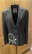 Moschino Cheap & Chic 1990’s  Brown Appliqué Embroidered Flower Blazer U.K. 12